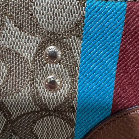 Coach Dempsey Tote Bag 22 In Signature Jacquard With Coach Patch And Stripe - Picture 4 of 16